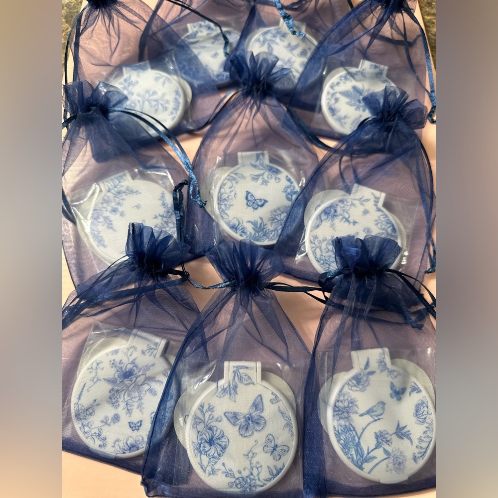 10 Sets of Blue Butterflies 🦋 Compact Mirrors & Thank You Cards Buyer Gift Sets